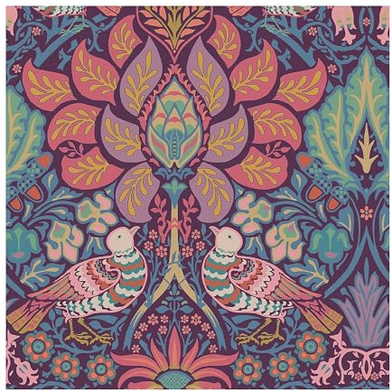 William Morris at Home Dove & Rose Carnival Wallpaper | Paste the Wall | Purple Animals | Eco-Friendly