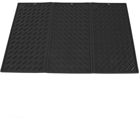 Nikou 3-fach Theke Faltbare Abtropfmatte, Silikon, schnell trocknend, wasserdicht, wiederverwendbar, Matte für Küche und Bad, schwarz, dreifach gefaltetes Design, 40,6 x 45,7 cm