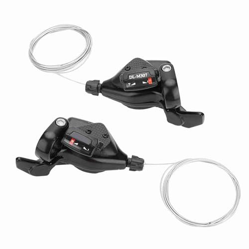 Tomotato Manette de vitesse pour vélo, 1 paire de leviers de frein 3 x 7/8/9 vitesses, avec indicateur de vitesse et câble de frein V-Brake pour VTT (3 * 8 vitesse)
