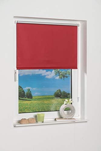 K-Home Thermorollo Verdunklungsrollo ohne Bohren Rot B40 x H200 cm