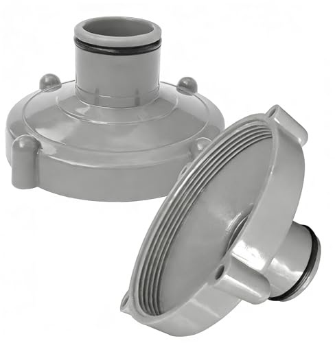UTEFIF 2pcs Poolsauger Adapter für Saugschlauch, Schnelle Reinigung des Pools，Algenschnapper Adapter für Zusatzfilter für Pools 80 mm auf 32 mm, (grau,Mit Lederkreis)