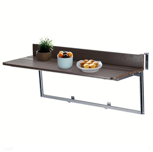 Verstellbarer Balkontisch zur Wandmontage, platzsparender höhenverstellbarer Tisch für kleine Räume, perfekt für Balkon & Terrasse (79,8 x 36,8 cm)
