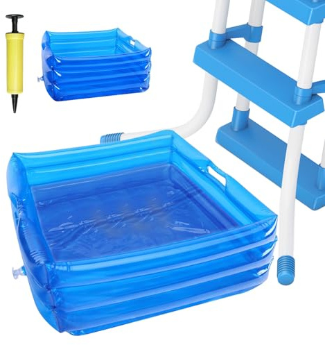 Inflatable Pool Foot Tub, Foldable Foot Pool 35 x 35 x 14 cm, Foot Bath with Pump, Inflatable Pool Tub, Foot Bath for Entry, Pool Ladder, Pool Accessories for Swimming Pools, Above Ground Pools (A)