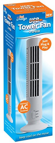 VIVO Portable USB 2 Speed Tower Desk Electric Fan Air Conditioning Cooling Office PC [White]