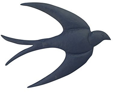 ROCKING GIFTS Metallwandwand Golondrina schwarz, 21 cm, mit Hakenhaken, Haftstrafe Dekoration, Schwalben, Wandverzierung Wand