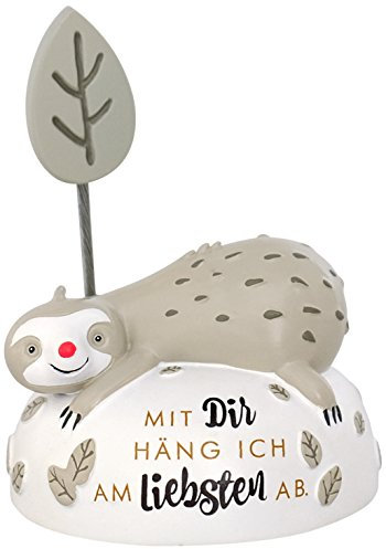 H:)PPY life Fotohalter mit Faultier Motiv Mit dir häng ich am liebsten ab | Dekoartikel, mit Metallklipp | 45416