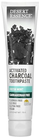 Desert Essence - Dentifrice au charbon actif sans carraghénane - Menthe fraîche - 177,2 g.