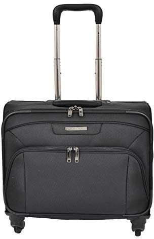 Pilotenkoffer 4 Rad Handgepäck Aktentasche Executive Flug Kabine Wagen Tasche HLG945 Schwarz