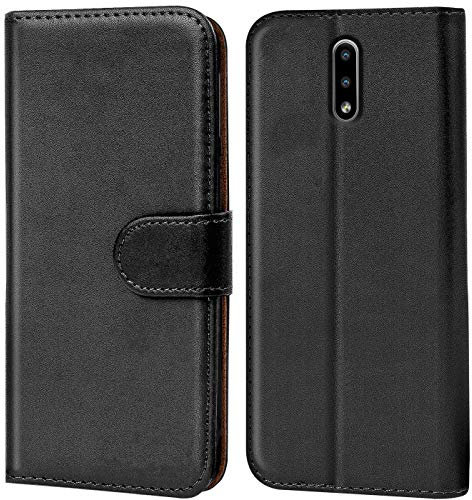 Verco Coque pour Nokia 2.3, Housse Portefeuille pour Nokia 2.3 Etui en Cuir Synthétique Fonction Stand Case, Noir