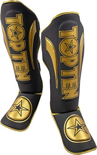 TOP TEN Schienbeinschutz „Star Light“ - Gr. M, schwarz-Gold