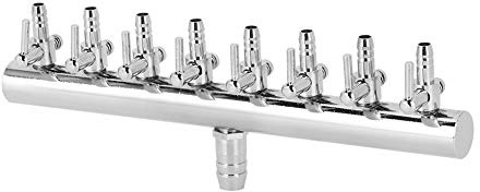Zerodis Aquarium Air Flow Splitter, Edelstahl Aquarium Luftpumpensplitter Verteiler Aquarium Sauerstoffrohr Steuerventil Anschluss für Aquarium Pumpen(8-Wege)