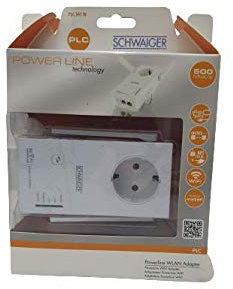 Netzwerk Adapter mit Steckdose Powerline WLAN WiFi Adapter max. 500 mbit/s