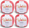 Wollidu Kira - Lot de 4 x 50 g pelotes de fil à tricoter 100 % coton - Pour tricot et crochet - Saumon