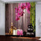 Vorhang Verdunkelung Blickdicht Gardine Zen Steinblume 2 Stück Verdunkelung Gardinen Ösen Thermogardine Verdunklungsvorhang,75X166Cm
