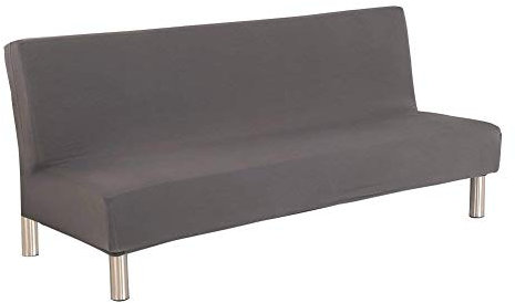 Meicynhoger Sofabezug ohne Armlehnen 3 Sitzer/2 Sitzer, Stretch Sofaüberwurf für Schlafsofa (L,Grau)