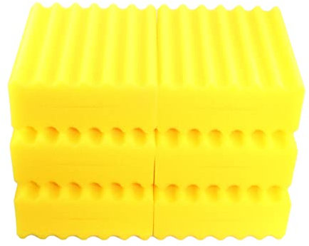INGVIEE 6 Stück Kompatibel Gelb Fein Filterschwamm für Sunsun CBF-350 CBF-350B CBF-350C CBF-550 Teich Filter