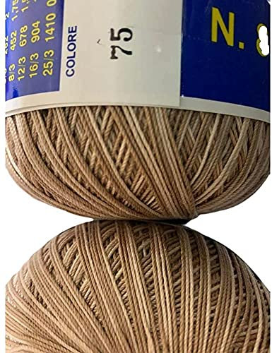 Filo Scozia Sfumato Uncinetto Cotone N. 8 Gom 100 GR (BECIE E MARRONE 75)
