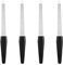 LuLiyLdJ 4 Packs Metal Nail File Long Plastic Handle Nail File Nail Care Manicure Tool Accessories (Black, 17.2 cm)