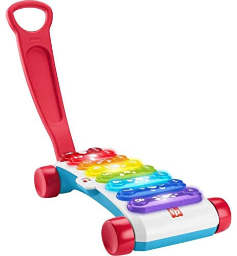 Fisher-Price Jouet d'apprentissage géant lumineux pour bébé à tout-petit, activité musicale à tirer avec étapes intelligentes pour les nourrissons à partir de 9 mois