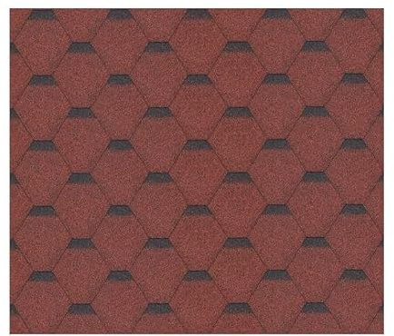 TIMBELA Lot de bardeaux bitumineux Hexagonal Rock H367RED, Couleur Rouge - Bitume toiture M367 pour Chalet de Jardin