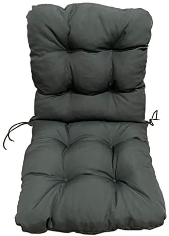 Highliving Stuhlauflage Niedriglehner, Sitzkissen und Rückenkissen für stühle, Wasserabweisend & UV-geschützt Stuhlkissen Auflage, Sessel Stuhl Pad für Gartenstuhl (100x50x8cm Anthracite 1Stück)