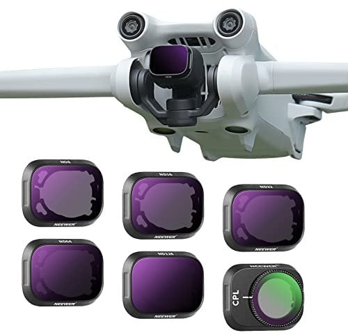 NEEWER Juego Filtros ND Compatible con dji Mini 3 Pro Filtro Densidad Neutra Accesorios para Lentes de Dron con Marco de Plástico Liviano y Vidrio Optico HD Multicapa 6 Paquetes CPL ND8 ND16 etc.