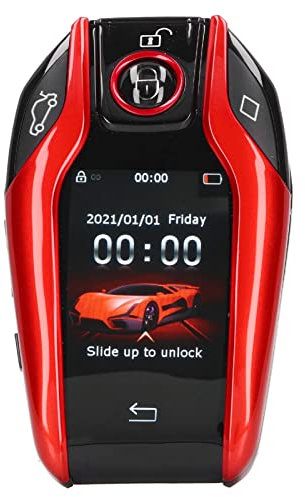 Telecomando Keyless Fob Clicker, Universal Smart LCD Touch Screen Car Keyless Entry Telecomando Key Fob Clicker Trasmettitore Sostituzione per Tutti i Modelli Start Stop Engine Button(Rosso)