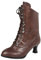 SOOUICKER Stivaletti da donna con lacci, stile gotico steampunk, da donna, con tacco, Marrone, 39.5 EU