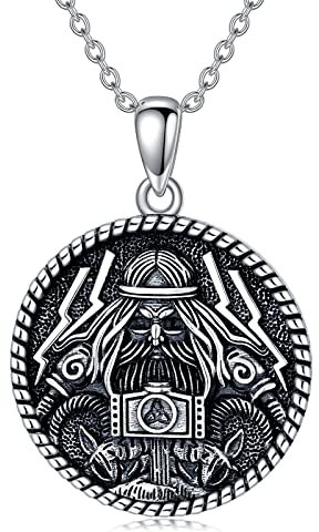 ROMANTICWORK Collier Viking Marteau de Thor en Argent Sterling Pendentif Thor Mjolnir Viking Amulette Talisman Nordique Bijoux Cadeaux pour Hommes Femmes
