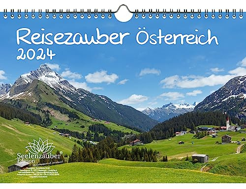 Reisezauber Österreich DIN A4 Kalender für 2024 Wien Salzburg Linz Berge Stadt Land Urlaub - Seelenzauber