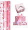 Ainmto 3 Rollen Geschenkpapier Rosa mit Ballett-, Schwan- und Herzmotiv,Geschenkpapier Geburtstag Mädchen,Packpapier für Frauen Geburtstag(43 x 300 cm pro Rolle)