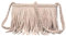 Anopo Fransen Crossbody Geldbörse für Damen Quaste Messenger Tasche PU-Leder Schultertasche Hobo Umhängetasche Fransentasche Beige