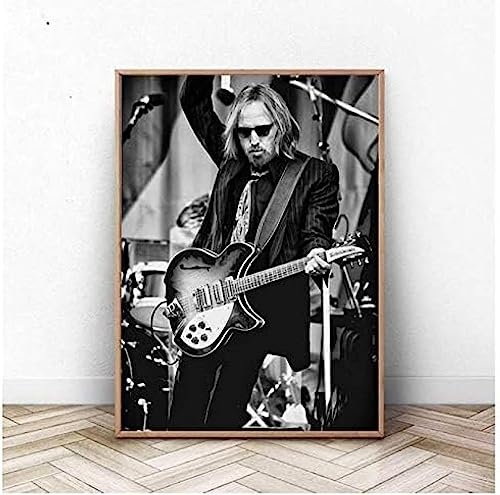 Poster Tom Petty Rock Sänger Poster Foto Porträt Bilder Wandkunst Leinwand Malerei Poster Und Drucke Wanddekoration 50X70Cm Kein Rahmen