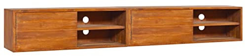 FIRBNUS Wand-TV-Schrank 180x30x30 cm Teak Massivholz TV Schrank Holz TV Board Wandschrank Hängend Sideboard Hängend Lowboard Hängend Lowboard Holz Sideboard Holz TV Cabinet TV Unterschrank