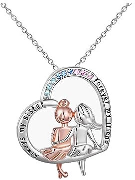 KBRPEY Schwestern Halskette Schwester Geburtstag Geschenke Freundschaft Schwester Halskette immer meine Schwester für immer mein Freund BFF Freund Geschenke für Schwester