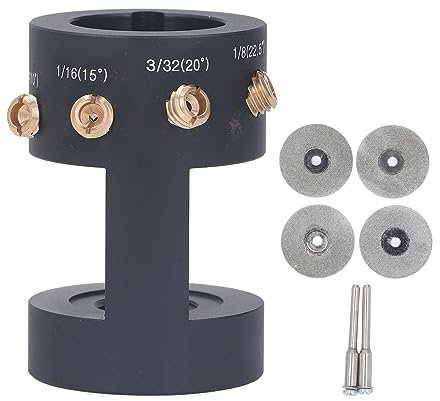 Affilatore per Elettrodi di Tungsteno Ad Angoli Multipli in Lega di Alluminio per Saldatura TIG, con 2 Bielle, 4 Mole, Aghi di Tungsteno 1/16 Pollici, 1/8 Pollici e 3/32 Pollici