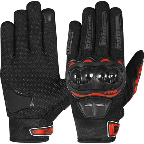 WFX Motorbike Gloves for Men and Women Water-Resistant Winter Motorcycle Gloves Full Finger Touchscreen Racing Gloves for Motocross, Road Racing, Cycling (Black, L)