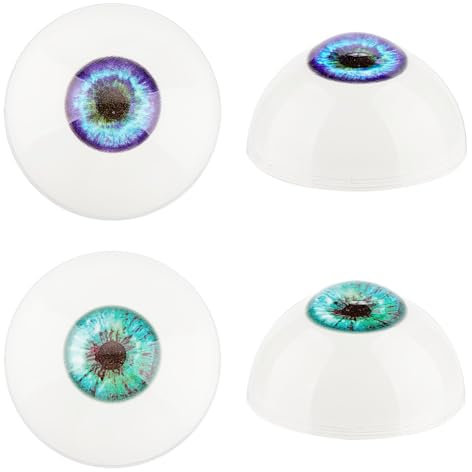 PH PandaHall 2 paire Grands Yeux Réalistes, Grands Globes Oculaires, Décorations D'Halloween Yeux Humains Grands Globes Oculaires Creux en Acrylique Yeux D'Ours pour Décoration de Fête D'Halloween