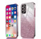 PEIYE Hülle für Samsung Galaxy A52 / A52s - Stoßfeste Silikon Handyhülle, Glitzernde Schutzhülle mit Elektroplattierten Rändern und Integrierter Glitzerkarte mit Glitzer, Cover Case, Verlauf Rosa