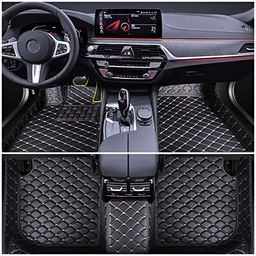 Auto Fußmatten für BMW X5 E70 5seat 2008-2013 Allwetter Fussmatten Innenraum Zubehör Fussmatten,Schwarz-Beige