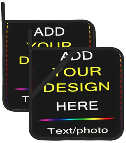 Set di presine personalizzate, con il tuo design (immagine/foto/logo), guanti da cucina personalizzabili per cucinare accessori da cucina personalizzati unici
