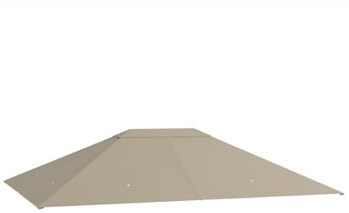 Outsunny Tejido de Recambio para Techo de Carpa de jardín Gazebo Tejido de poliéster de Alta Densidad 180 g/m² Anti-UV 3 x 4 m