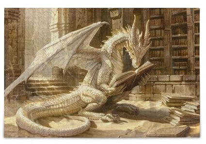 Dragon Book Jigsaw Puzzles for Adults 1000 Pieces,Colorful Puzzle with Mesh Storage Bag,Learning Educational Puzzles for Gift 2013854