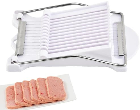 Fellflying Slicer Cuts Luncheon Meat - Stainless Steel Wire Egg Slicer | Quick Evenly Strong Handheld Slicer for Luncheon Meat, Cheese, Ham, Avocado, Hot Dogs