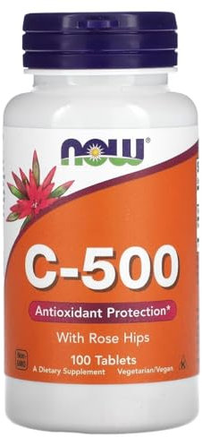 Now Foods – Vitamin C-500 with Rose HIPS | Antioxidant Support for Immune Health – 100 Tablets