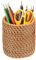 Hauteur de Crayon Pot de Crayon en Osier Pot de Stylo pour Bureau tissé de Maquillage de rotin Organisateur Boho Organisateur de Bureau pour Le Bureau et la Maison, Couverts ustensiles de cuis
