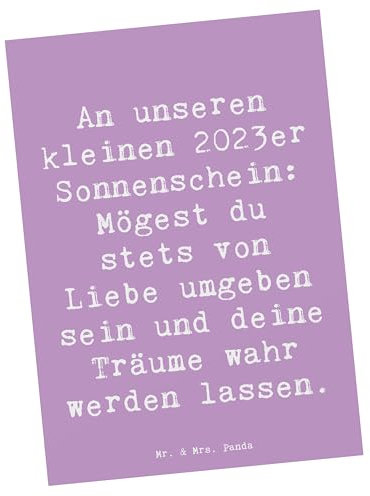 Mr. & Mrs. Panda Postkarte Spruch 2023 Geburtstagstraum - Geschenk, liebevolle Botschaft, Einladung Geburtstag, Ansichtskarten, Geburtstagsfeier,