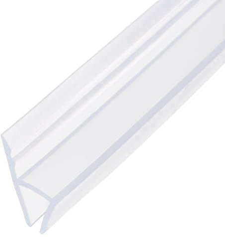 sourcing map Shower Door Side Seal, H-Type Shower Door Sweep for 5/16 Glass 86.5 Long Silicone Frameless Glass Door Seal Strip, Stop Shower Leaks, Clear