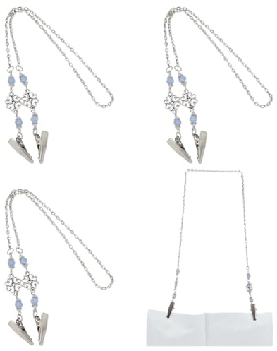 FINGERINSPIRE 4 Stück Serviettenhalter Kettenclip Serviettenhalskettenclips Lätzchenhalter Clips Zahnärztlicher Lätzchenhalter Clips Wiederverwendbare Serviettenhalter Clips Für Läufer Jugendliche