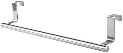 LSHIJI Toalleros De BañO Toallero sobre la Puerta Toallero Barra Soporte for Colgar Acero Inoxidable Mueble de baño Cocina Trapo de Toalla Toallero(Silver 36x6.2cm)